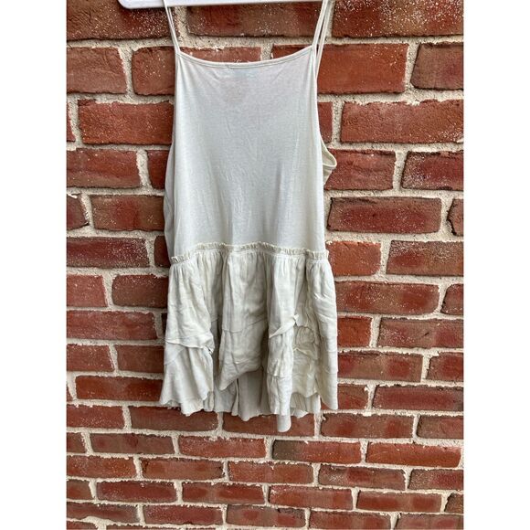 Free People Beach Noelle Women's Spaghetti Strap Tiered Mini Dress beige Medium - Picture 3 of 9